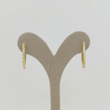 By Burak Gold Dokulu Oval Halka Küpe – KP00763