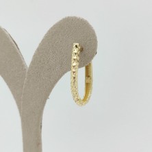 By Burak Gold Dokulu Oval Halka Küpe – KP00763