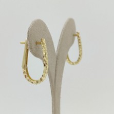 By Burak Gold Dokulu Oval Halka Küpe – KP00763