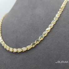 By Burak Gold Pullu Zincir 14 Ayar Altın 55 cm - KLY0868
