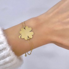 By Burak Gold Büyük Yonca Figürlü Bileklik – BLK0618