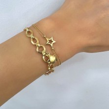 By Burak Gold Yıldız Sallantılı Bileklik – BLK0621