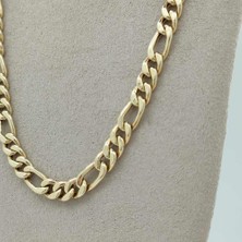 By Burak Gold Figaro Altın Zincir Kalın – 55 cm