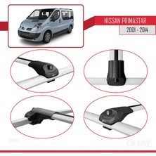 RE&AR Tuning Nissan Primastar 2001-2014 Arası ile Uyumlu Ace-1 Ara Atkı Tavan Barı Gri 3 Adet