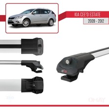 RE&AR Tuning Kia Ceed Sportswagon 2009-2012 Arası ile Uyumlu Ace-1 Ara Atkı Tavan Barı Gri 3 Adet