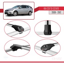 RE&AR Tuning Kia Ceed Sportswagon 2009-2012 Arası ile Uyumlu Ace-1 Ara Atkı Tavan Barı Gri 3 Adet