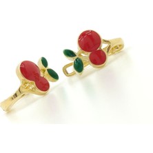 By Burak Gold Kiraz Çocuk Küpe - KP00715
