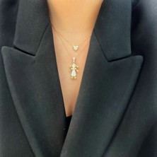 By Burak Gold Taşlı Kız Çocuk Kolye Ucu