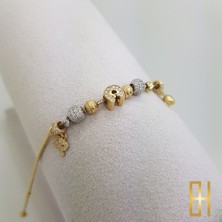 By Burak Gold Uğur Nal Charmlı 14 Ayar Altın Bileklik