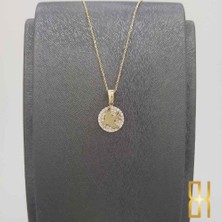 By Burak Gold Taşlı Kırlangıç Kolye Altın