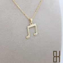 By Burak Gold Müzik Notası Kolye Ucu