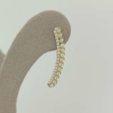 By Burak Gold Çift Sıra Suyolu Küpe - KP00703