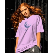 Helios Haute Celestial Dolphins Tasarım Relaxed Fit Kadın Önü Baskılı Tişört
