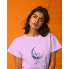 Helios Haute Celestial Dolphins Tasarım Relaxed Fit Kadın Önü Baskılı Tişört