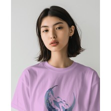 Helios Haute Celestial Dolphins Tasarım Relaxed Fit Kadın Önü Baskılı Tişört