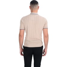 Cengiz Inler Yarım Fermuarlı Desenli Merserize Erkek Triko T-Shirt