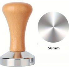 Jet’s Home Tamper Ahşap Saplı Paslanmaz Tabanlı Kahve Tamperi 58 mm