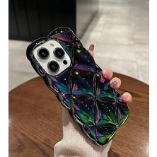 Trendtech iPhone Uyumlu Baklava Dilimli Hologram Silikon Kılıf, Şişme Puf Koruyucu Kapak, Kılıf