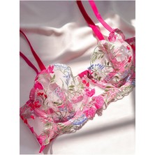 Rimeda Pembe Balenli Çiçek Desenli Bralet Takım