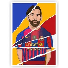 Zinbooz Messi ve Formaları Ahşap Poster 20 x 29 cm