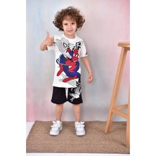Sml Tekstil Spiderman Temalı Çocuk Tişört ve Şort Takımı