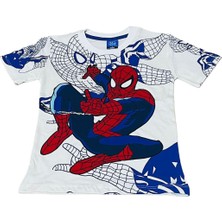 Sml Tekstil Spiderman Temalı Krem Çocuk Tişört ve Şort Takımı
