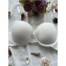 Nivene Beyaz Çift Destekli Double Ultra Destekli Push Up Sütyen Çift Dolgulu Ultra Yumuşak Sütyen