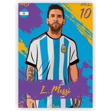 Zinbooz Messi Oyuncu Kartı Ahşap Poster 20 x 29 cm