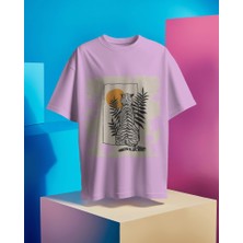 Helios Haute Sunset Guardian Tasarım Relaxed Fit Kadın Önü Baskılı Tişört