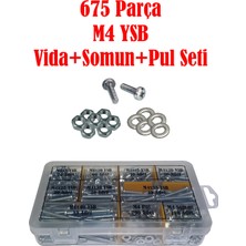 Teknogöz 675 Parça M4 Ysb Civata+Somun+Pul Seti (M4 Ysb Vida Seti)