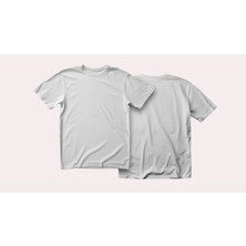 Helios Haute Unisex Pamuklu Likralı Bisiklet Yaka Relaxed Fit Basic Beyaz Tişört Düz