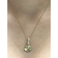 Güler Kuyumculuk 14 Ayar Altın Yonca Kolye Uçlu Zincir