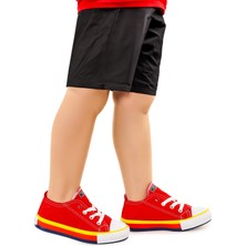 Kiko Kids Tinna Bağcıklı Erkek Çocuk Keten Ayakkabı Kırmızı
