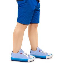 Kiko Kids Tinna Bağcıklı Erkek Çocuk Keten Ayakkabı Mavi