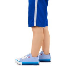 Kiko Kids Tinna Bağcıklı Erkek Çocuk Keten Ayakkabı Mavi
