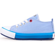 Kiko Kids Tinna Bağcıklı Erkek Çocuk Keten Ayakkabı Mavi