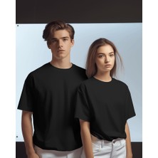 Helios Haute Unisex Pamuklu Likralı Bisiklet Yaka Relaxed Fit Basic Tişört Düz