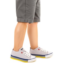 Kiko Kids Tinna Bağcıklı Erkek Çocuk Keten Ayakkabı Gri