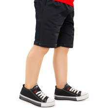 Kiko Kids Tinna Bağcıklı Erkek Çocuk Keten Ayakkabı Siyah