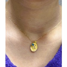 Güler Kuyumculuk Altın Nostaljik Ş Harfli Aynalı Zincirli Kolye