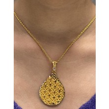 Güler Kuyumculuk Altın Damla Model Kolye Uçlu Halat Zincir