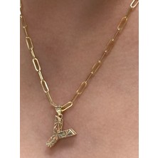 Güler Kuyumculuk Altın 3 Boyutlu Y Harfli Ataç Zincir