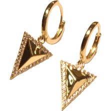 Güler Kuyumculuk 14 Ayar Altın Taşlı Halka Küpe