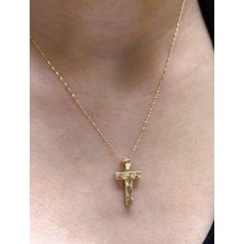 Güler Kuyumculuk Altın 3 Boyutlu T Harfli Aynalı Zincir