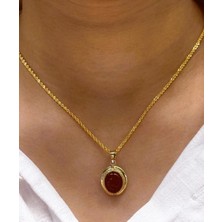 Güler Kuyumculuk 14 Ayar Altın Akik Taşlı Halat Zincir