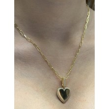 Güler Kuyumculuk 14 Ayar Altın Kalp Kolye Uçlu Ataç Zincir