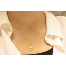 Güler Kuyumculuk 14 Ayar Altın Aynalı Zincirli Ç Harfi