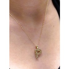 Güler Kuyumculuk Altın 3 Boyutlu P Harfli Aynalı Zincir