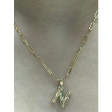 Güler Kuyumculuk Altın 3 Boyutlu N Harfli Ataç Zincir