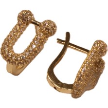 Güler Kuyumculuk 14 Ayar Altın Taşlı Model J Küpe